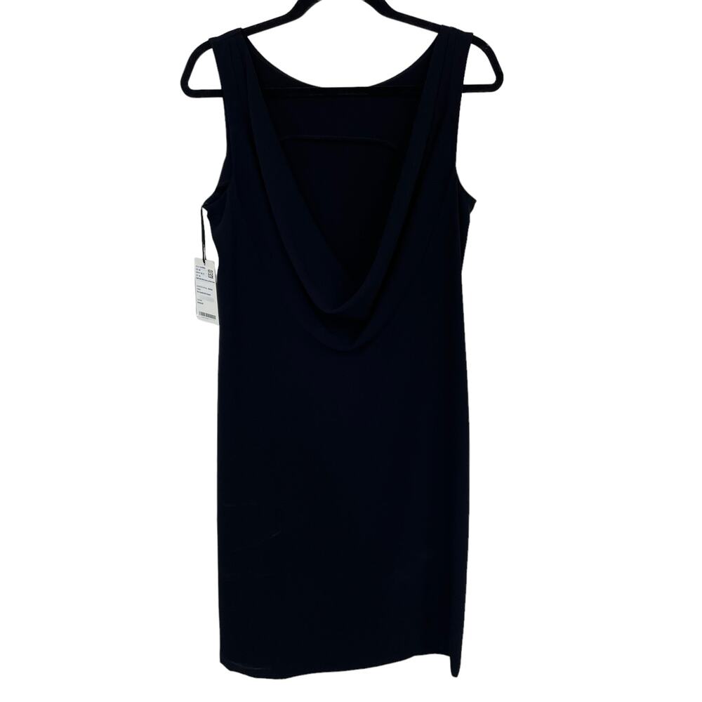 NWT Worth Satin Back Crepe Low Back Side Zip Sleeveless Black Dress Womens 8